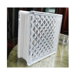 Bloc de verre de construction motif treillis décoratif blocs de verre cloison bon marché ignifuge durable carré blocs de verre fournisseur - Product Image 3