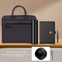Cadeau d'entreprise personnalisable avec logo : carnet A5, stylo, tasse et porte-documents – design moderne et minimaliste en métal
