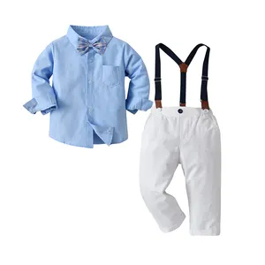 Boa Qualidade Baby Boy Clothing Set 6 Mês A 4 Anos Track Suit Batismo Terno Branco Para O Bebê Menino