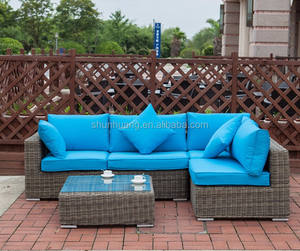 Nouvel ensemble de canapés de jardin en rotin pour terrasse et villa, résistant à l'eau et à <span class=keywords><strong>la</strong></span> lumière du soleil, mobilier <span class=keywords><strong>d</strong></span>'extérieur durable pour cour, canapé modulable - Product Image 4