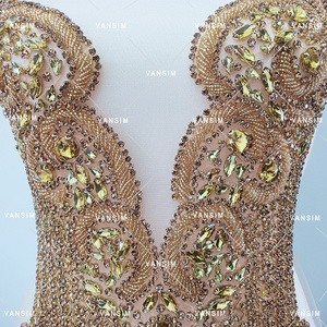 Aplique de Pedrería Brillante Plateado, Dorado y <span class=keywords><strong>Rosa</strong></span> para <span class=keywords><strong>Vestido</strong></span>, Ideal para Bodas, Fiestas, Desfiles de Moda, Carnavales y Disfraces de Baile - Product Image 3