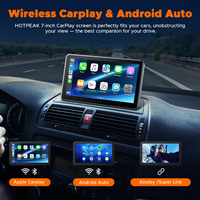Écran Carplay portable de 7 pouces pour voiture compatible avec Apple CarPlay et Android Auto, unité de jeu de voiture sans fil avec navigation GPS