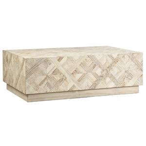 โต๊ะน้ำชาแบบมินิมอลสำหรับห้องนั่งเล่น โต๊ะกาแฟทรงสี่เหลี่ยมผืนผ้าทำจากไม้รีไซเคิล - Product Image 1