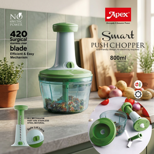 Hachoir manuel ANAX 800 ml, lame en acier inoxydable chirurgical 420, coupe-légumes à pression manuelle, hachoir à oignon et à ail, cuisine - Product Image 2