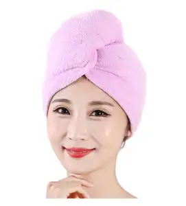 Microfiber Hair Drying Wrap Super Absorbent Quick Dry Towel Turban Custom Plaid SPA Salon Hair Turban for Women Wholesale Woven