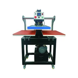 Hot sell Automatic Pneumatic Dual Station Heat Press Machine for t-shirts label 60x80 40x60 cm