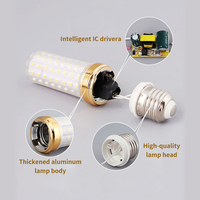 Foco LED de Alta Luminosidad 12W/16W E27/E14, Bombillas LED de Aluminio Tipo Maíz 3000K/4000K/6500K, Lámpara de Techo Residencial, Certificación CCC PC