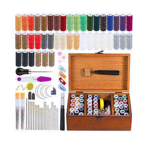 大きな目のステッチ針付きレザーソーイングツール、ワックス糸、DIYレザークラフト用レザーステッチングキット - Product Image 1