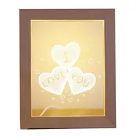 Small Modern Poster Bed Beach Beech 3D LED Light Wooden Acrylic Photo Cadre Canvas Picture Wooden Frame Wholesale