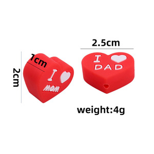 <span class=keywords><strong>Perles</strong></span> en silicone de qualité alimentaire en vrac pour sucettes de bébé, <span class=keywords><strong>perles</strong></span> de dentition double face avec <span class=keywords><strong>lettres</strong></span> DAD MOM, multicolores, pour la vente en gros - Product Image 4