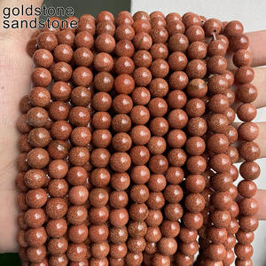 Groothandel Ronde Gepolijst Blauw, Rood, Groen Goudsteen Kralen, Helende Zandsteen Kralen Voor Diy Armbanden, 4/6/8/10/12Mm, 36Cm Streng - Product Image 4