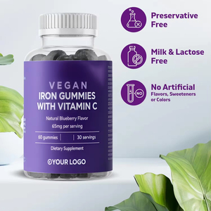 Suplemento Natural Vegano Premium en Gomitas para la Anemia, Tónico Sanguíneo <span class=keywords><strong>con</strong></span> Glicinato Liposomal, Calcio, Zinc, Selenio, <span class=keywords><strong>Vitamina</strong></span> <span class=keywords><strong>C</strong></span> y Hierro - Product Image 2