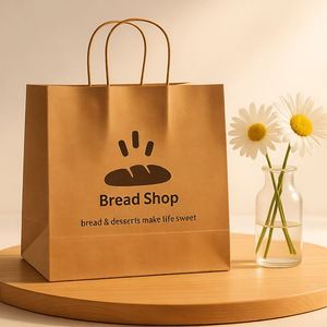 Bolsas de Papel Kraft Reciclables Ecológicas Personalizadas Premium para Promoción en Supermercados y Exposiciones - Superficie Impresa en Offset Resistente - Product Image 6