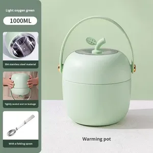 Hengcw xách tay 304 thép không gỉ Hộp Ăn Trưa chân không cách nhiệt ăn sáng cup Bento <span class=keywords><strong>container</strong></span> cho nhà văn phòng sử dụng - Product Image 6