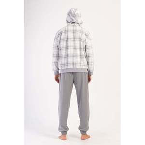 Conjunto de Sudadera con Capucha y Cremallera para Hombre, Manga Larga con Hombros Caídos, Bolsillos Canguro y Puños - Product Image 1