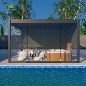 Moderna pergola motorizzata mobili tetto apribile regolabile persiana in alluminio pergola set <span class=keywords><strong>da</strong></span> <span class=keywords><strong>giardino</strong></span> - Product Image 5