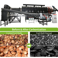 Four rotatif à tambour à haute efficacité pour la carbonisation continue 24h/24, avec contrôle PLC, pour copeaux de bois, bambou et coques de noix de coco