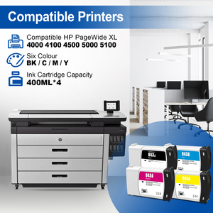 AOMYA HPQ-843 843A/B/C Remanufacturée pour <span class=keywords><strong>Cartouche</strong></span> d'Encre avec Puce Compatible <span class=keywords><strong>HP</strong></span> PageWide XL4000 <span class=keywords><strong>4100</strong></span> 4500 5000 5100 Imprimante - Product Image 2