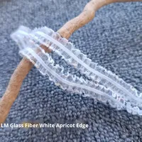 Bande élastique en organza de haute qualité, double face, à volants, de couleur blanche, en mousseline de soie multicolore, faite à la main, pour la décoration de dentelle