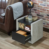Table de chevet d'intérieur avec meuble de rangement en bois Table d'appoint moderne style minimaliste en béton