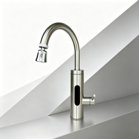 HAILIJING Robinet d'eau chaude instantanée en acier inoxydable 3000W 3500W avec affichage numérique et commande par poignée IPX4 pour cuisine et salle de bain