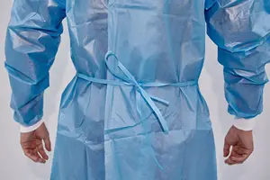 AAMI Level 2 PE Coating Surgical Gown Dental Medical Disposable Non-woven Isolation Gown