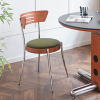Chaise de salle à manger en velours Botai style Mid-Century, fauteuil design pour usage domestique, acier inoxydable, multifonctionnel, ergonomique, durable, structure en peuplier