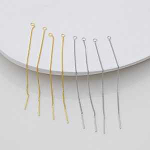 Electroplated S925 Silver Needle Earring Accessories <b>Chain</b> For Earring Making DIY Jewelry Findings Women's Jewelry Components - Product Image 2