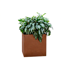 Gnee Garden <b>Square</b> Corten Steel <b>Planter</b> Rustic American Farmhouse Style Outdoor Floor <b>Large</b> Capacity Plant Pot for Flower Green - Product Image 1