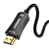 Kabel Serat Optik HDMI 2.1 AOC 8K 60Hz 4K 120Hz 48Gbps UHD Panjang Kustom 10m-100m