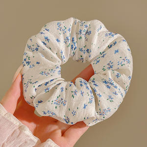 Élastique à <span class=keywords><strong>cheveux</strong></span> en dentelle de tissu de couleur claire douce pour femmes, style coréen de mariage, fait à la main - Product Image 5