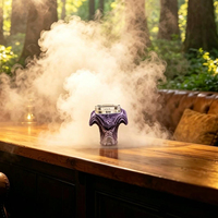 Tête de chicha en céramique de luxe moderne vintage avec support griffe de dragon et éclairage LED
