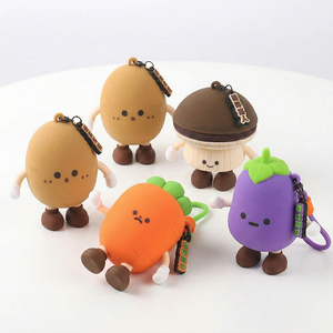 Silicone coin purse Cute Vegetable Radish Eggplant Fun Mini Earphone Storage Bag Schoolbag Key Charm for <strong>Corporate</strong> Promo <strong>Gift</strong> - Product Image 3
