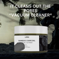 Masque facial en boue cristalline LIFITT au charbon de bambou purifiant, nourrissant, nettoyant en profondeur, hydratation longue durée