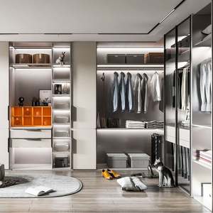 SANTOPOVA Armoire de chambre à coucher sur mesure Meuble de rangement en bois Deux portes Trois portes Designs d'armoire - Product Image 6