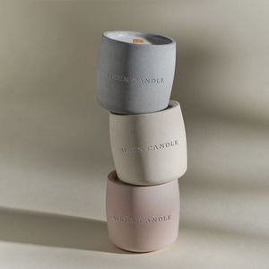 AIKUN Long Lasting <b>Decorative</b> Hand Poured Scented Candle Aroma Candle Pink Ceramic <b>Jar</b> for Bathroom OEM - Product Image 2