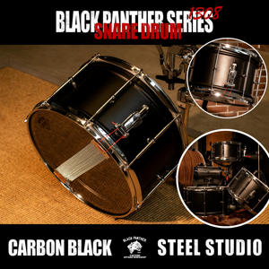 Tambourin Beatello Professional Black Panther Series 13x8 pouces en acier au carbone profond, modèle 1308 avec peaux en PVC |   Studio Live <span class=keywords><strong>Rock</strong></span> - Product Image 2