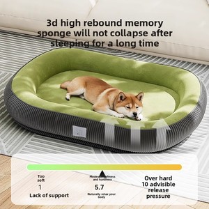 Cama para Perros Pequeños y Medianos, Cuadrada, de Algodón PP Cálido para Invierno, Extraíble, Lavable, Ecológica, con Diseño Sólido - Product Image 4