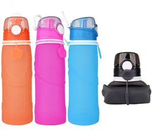 2024新款攀爬可折叠水瓶硅胶可折叠水瓶大容量便携式运动水瓶