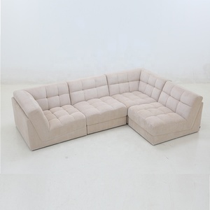 Divano componibile a 3 posti soggiorno modulare <span class=keywords><strong>beige</strong></span> bianco divano in tessuto di velluto a coste set angolo - Product Image 6