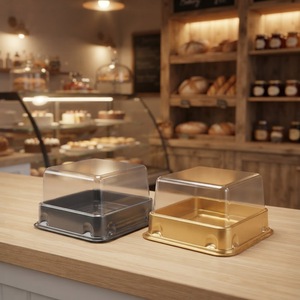 Custom Disposable Food Grade PET Plastic Candy <strong>Container</strong> <strong>Clear</strong> Rectangle Bakery Box with Lid Heat Transfer Printing POMA Brand - Product Image 1