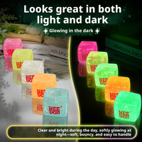 Needoh Squishy Needoh Luminous Pinch Box Jouet de décompression à rebond lent 5 couleurs au choix Aurora Ice Cube Outil utile pour