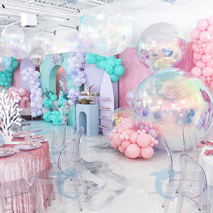 Hermétique Argent Or Irisé Grand Brillant PVC Miroir Réfléchissant Sphère Boule Gonflable Arc-en-ciel Ballons Suspendus - Product Image 2