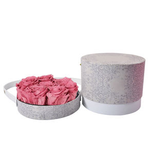 Caja de flores blanca redonda de lujo Embalaje de marca Arreglo floral Tubo de papel Caja de regalo de flores para regalos de flores románticas - Product Image 1