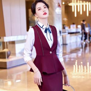 Logo personnalisé OEM Haute Qualité Petit quantité minimale de commande Dames Costume Femmes Costumes Gilets Gilet Jupe Chemise Gilet - Product Image 6