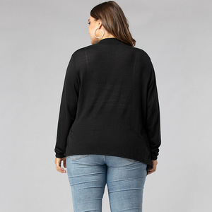 Maglione OEM Plus Size <span class=keywords><strong>Cardigan</strong></span> frontale lavorato a maglia <span class=keywords><strong>Oversize</strong></span> Casual da donna con tasche maglione <span class=keywords><strong>Cardigan</strong></span> donna <span class=keywords><strong>nero</strong></span> manica lunga primavera - Product Image 5