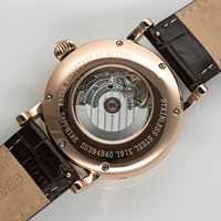 Montre de plongée automatique pour hommes, nouvelle mode, bracelet en cuir, boîtier en acier inoxydable, cadran en cristal saphir, résistant à l'eau 5 bars