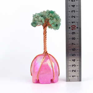 New Arrived Crystal <b>Tree</b> Wholesale Handmade Aura Stone Base Crystal Chips <b>Tree</b> for Healing Decoration - Product Image 2