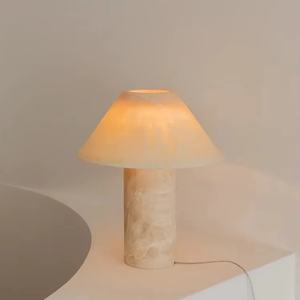 Lampe cosmétique à led en pierre naturelle et marbre pour décoration, <span class=keywords><strong>magasin</strong></span> de meubles postmodernes pour hôtel et salon, lampe de table en marbre blanc - Product Image 6