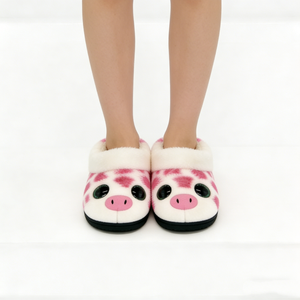 Pantuflas de Peluche de Cerdito Personalizadas para Niños, Pantuflas de Animales Peludos Rosas y Blancas, Unisex, de 8 a 13 Años, Relleno de Algodón PP Suave - Product Image 5